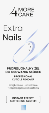 Opakowanie 4 MORE CARE Extra Nails Profesjonalny Żel do Usuwania Skórek, białe, widok z przodu.