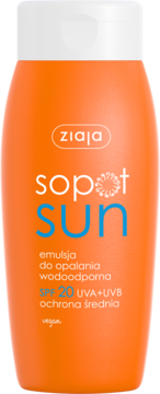 ZIAJA Sopot Sun ,emulsja do opalania, wodoodporna, SPF 20,przód