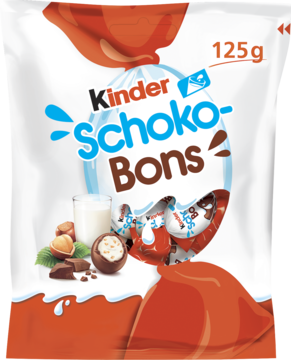 KINDER Schoko Bons ,cukierki z mlecznej czekolady, z nadzieniem mlecznym i orzechami,przód