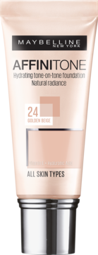 Maybelline Affinitone podkład 24 Golden Beige, tubka w odcieniach beżu, nawilżający, do wszystkich skór.