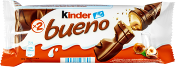 KINDER Bueno ,wafel pokryty mleczną czekoladą z mleczno-orzechowym nadzieniem,przód