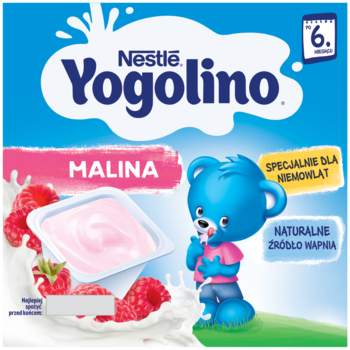 NESTLÉ YOGOLINO ,deserek mleczno-owocowy, Malina, po 6. miesiącu,przód