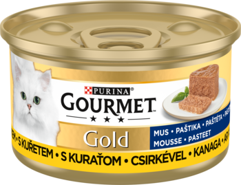 PURINA GOURMET Gold Mus,karma pełnoporcjowa mokra dla dorosłych kotów, z kurczakiem,przód
