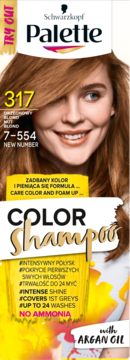 Schwarzkopf Palette Color Shampoo Orzechowy Blond 317, bez amoniaku, z olejkiem arganowym, widok z przodu.