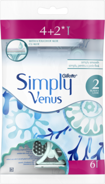 GILLETTE VENUS Simply ,maszynki do golenia, 2-ostrzowe, jednoczęściowe, dla kobiet,przód