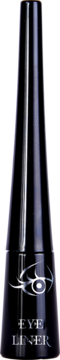 WIBO Black Eyeliner long lasting w czarnej butelce z błyszczącym wykończeniem, z białym logo i napisem.