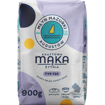 MŁYN MAZURKI, mąka żytnia, kraftowa, typ 720, 900 g | Drogeria