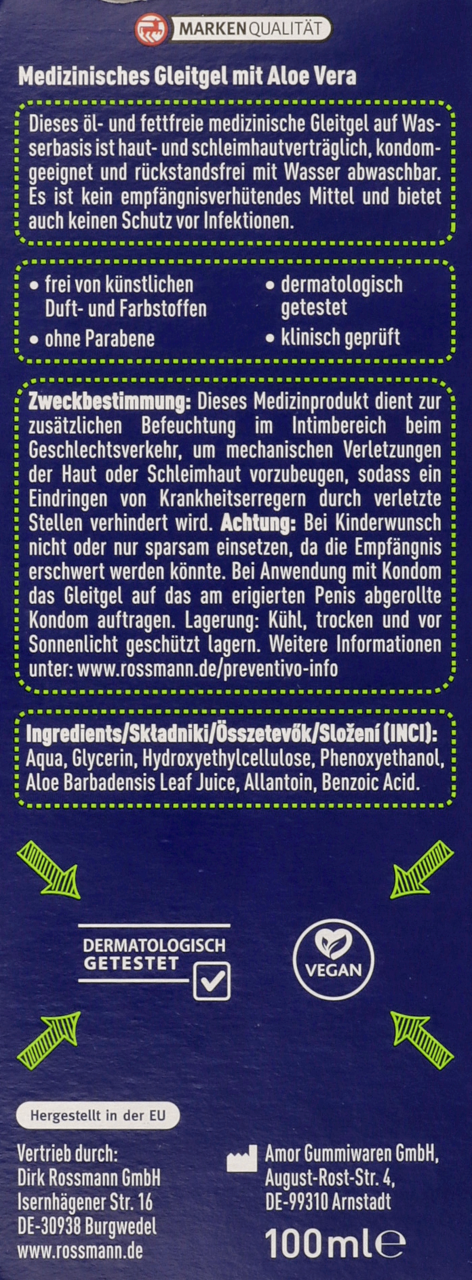 PREVENTIVO, żel intymny z Aloesem,, 100 ml