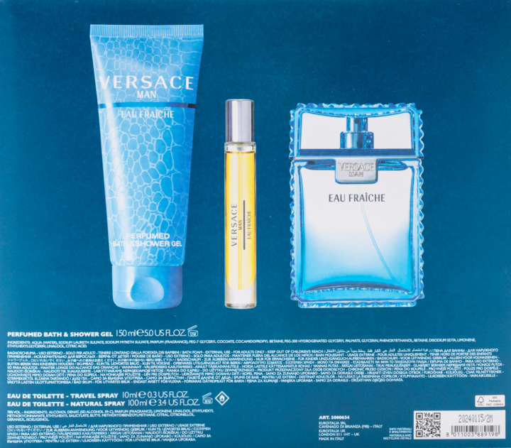 VERSACE, , zestaw dla mężczyzn, woda toaletowa 100 ml + woda