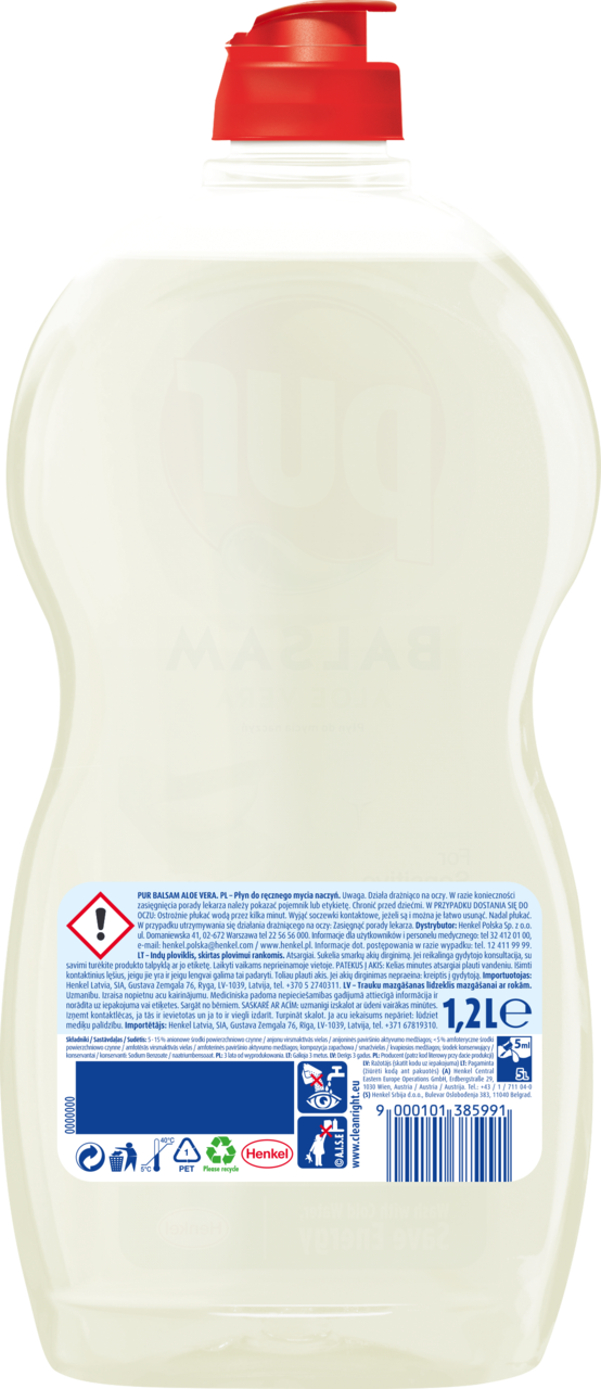 PUR, , płyn do mycia naczyń, Aloe Vera, 1,2 l | Drogeria Rossmann.pl