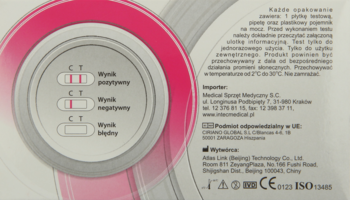 NOVATEST ,test ciążowy płytkowy,tył