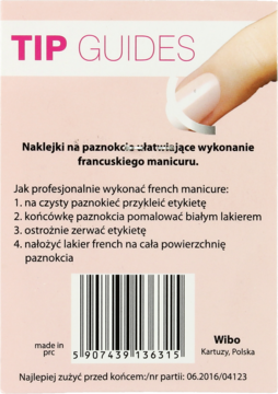 WIBO ,naklejki na paznokcie, French Manicure,tył