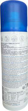 Tył opakowania Uriage Eau Thermale Regenerująca woda termalna, biała butelka z niebieskim tekstem i listą składników.