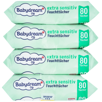 BABYDREAM Extra Sensitive ,chusteczki nawilżane dla niemowląt,tył