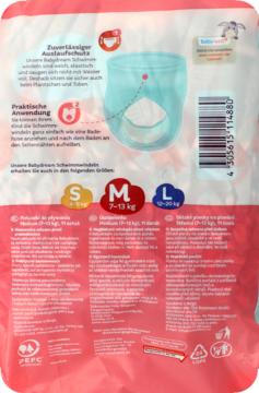 BABYDREAM ,pieluszki do pływania dla dzieci, Medium 7-13 kg,tył