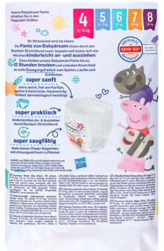 BABYDREAM Premium ,pieluchomajtki, 4 Maxi, 9-15 kg,tył