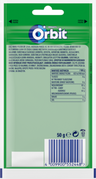 WRIGLEY'S ORBIT Spearmint XXL,guma do żucia, w drażetkach, o smaku miętowym,tył