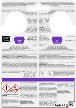 Raid zawieszki żelowe lawendowe przeciw molom, tył opakowania z dokładną instrukcją i symbolami ostrzegawczymi.