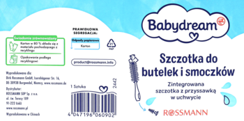 BABYDREAM ,szczoteczka do butelek i smoczków,tył