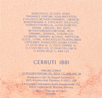CERRUTI 1881 Femme ,woda toaletowa dla kobiet,tył