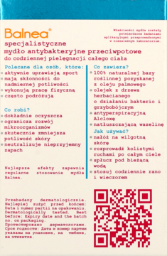 BARWA BALNEA ,specjalistyczne mydło antybakteryjne przeciwpotowe,tył