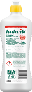 LUDWIK ,płyn do mycia naczyń, cytrynowy,tył