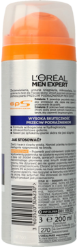 L'ORÉAL PARIS MEN EXPERT ,pianka do golenia, przeciw podrażnieniom,tył