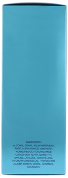 Davidoff Cool Water Woman EDT, bok turkusowego opakowania z widoczną listą składników perfum.