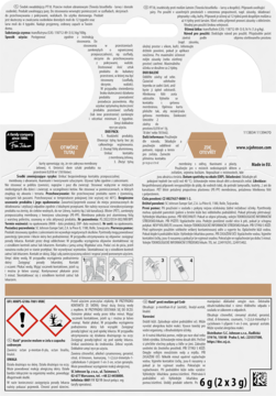 Raid zawieszki przeciw molom w żelu cedrowym, szczegółowy widok opakowania z instrukcjami i ostrzeżeniami.