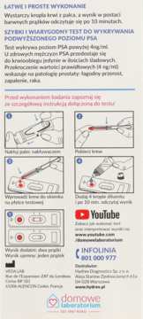 DOMOWE LABORATORIUM ,test na prostatę, PSA,tył