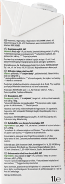 Tył białego opakowania Napoju sojowego BIO, UHT z etykietą, składem w wielu językach i widoczną nakrętką.