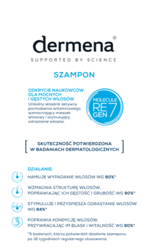 DERMENA ,szampon do włosów osłabionych, nadmiernie wypadających, przeciw wypadaniu,tył