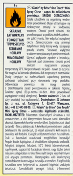 GLADE One Touch ,Mini Spray, zapas do odświeżacza powietrza, Citrus,tył