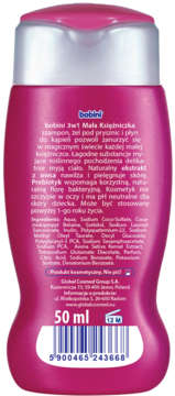 BOBINI ,szampon i płyn do kąpieli dla dzieci powyżej pierwszego roku życia z wyciągiem z rumianku, mini,tył