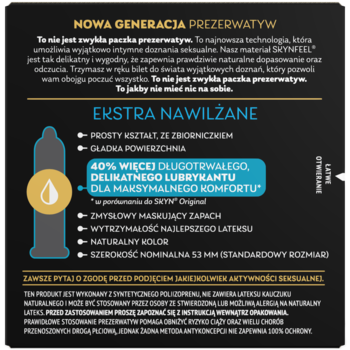 SKYN Extra Nawilżenie ,prezerwatywy, nielateksowe, ekstra nawilżenie,tył