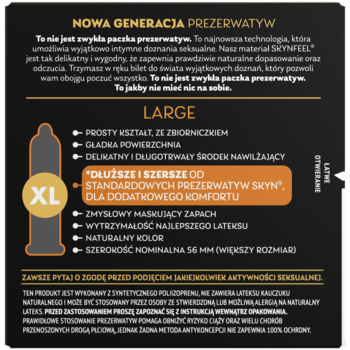 SKYN Large ,prezerwatywy, nielateksowe,tył