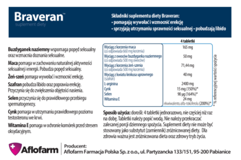 BRAVERAN ,tabletki, suplement diety,tył