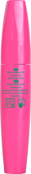 Różowy tusz do rzęs False Lashes 11g, opakowanie pionowe z zielonymi napisami na froncie.