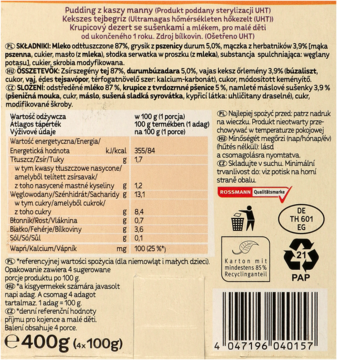 BABYDREAM ,kaszka manna z herbatnikami, po 10. m-cu życia,tył