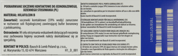 Opakowanie 30 jednodniowych soczewek kontaktowych -3,00, z tekstem na szarym tle i niebieskim pasem z wzorem.
