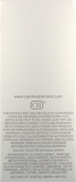 CAROLINA HERRERA ,woda toaletowa dla kobiet,tył