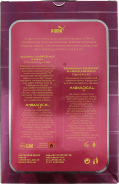 PUMA Animagical ,dezodorant odświeżający w sprayu 150 ml + perfumowany dezodorant w sprayu dla kobiet 75 ml,tył