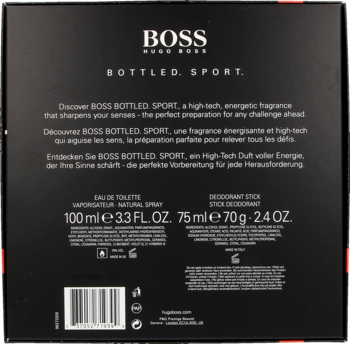 HUGO BOSS ,woda toaletowa dla mężczyzn 100 ml + dezodorant 75 ml,tył