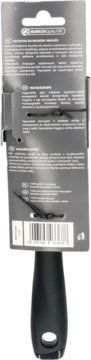 Tył szarego opakowania szczotki do włosów Marker Quality z widocznym kodem kreskowym i opisem.