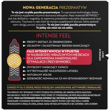 SKYN Intense Feel ,prezerwatywy, nielateksowe, z wypustkami,tył