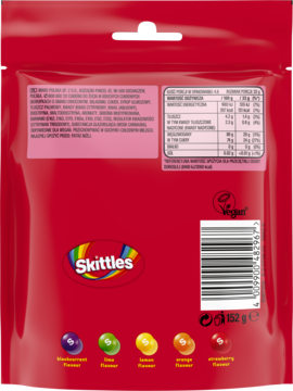 SKITTLES Fruits ,cukierki do żucia,tył