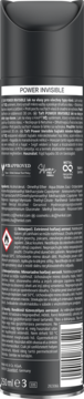 Tył czarnego lakieru do włosów Schwarzkopf Taft Power Invisible, widoczne informacje o produkcie i skład.