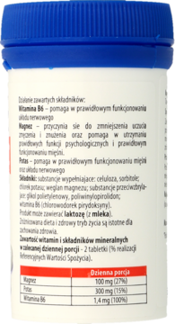 POLSKI LEK Magnez ,tabletki, Magnez Skurcz, suplement diety,tył