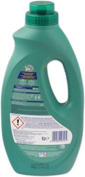 Zielony odplamiacz Ace Colors z aktywnym tlenem, 1L. Widok z tyłu butelki z etykietą.