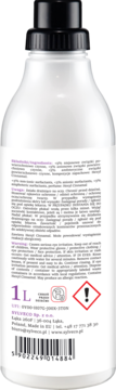 Tył białej butelki ZIELKO Płyn do prania kolorowych tkanin Marakuja 1L z czarną nakrętką i etykietą składu.